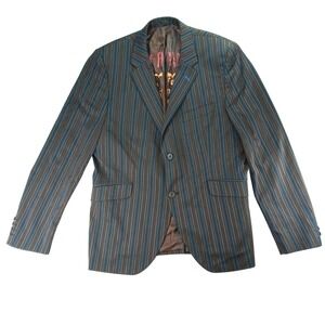 Ben Sherman Unique Striped Blazer Stand Out Jacket Mens Brown Blue